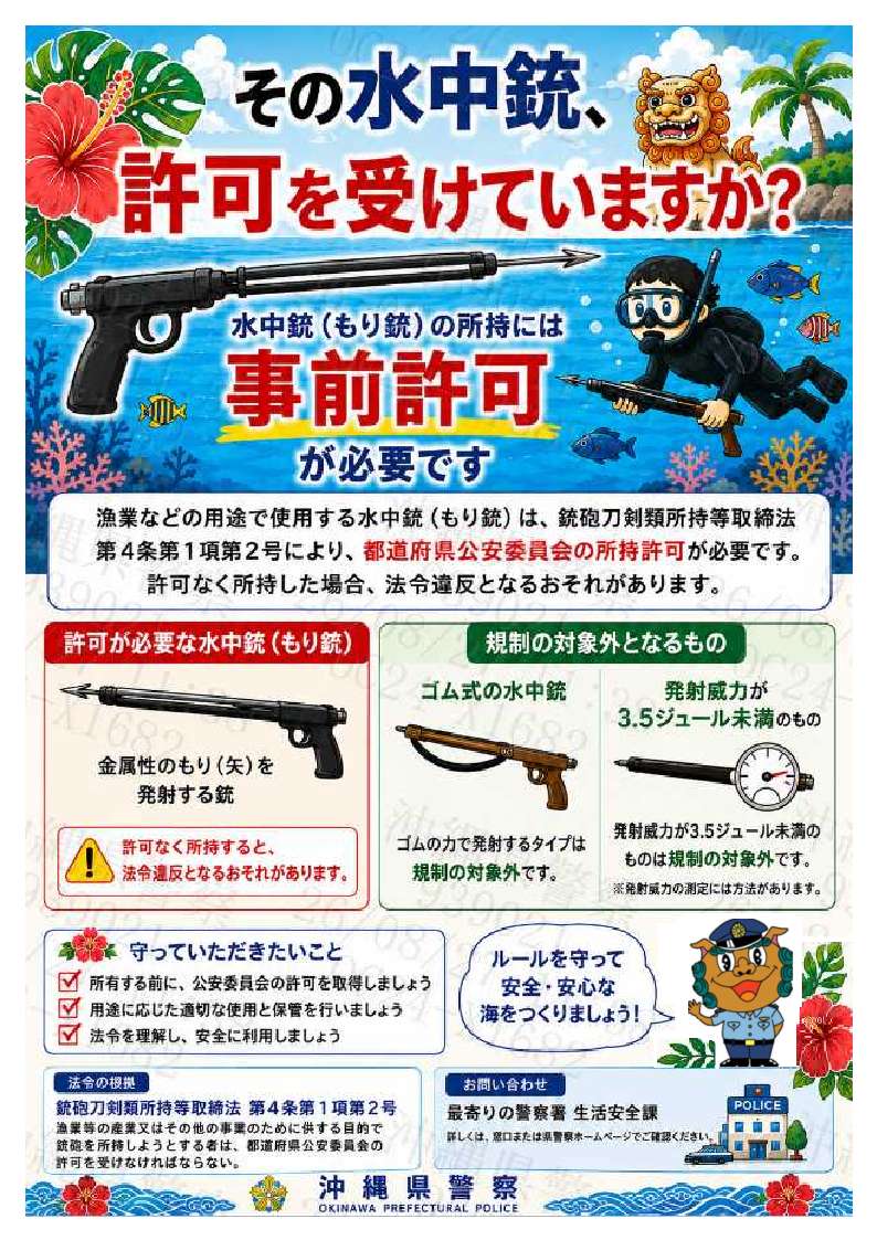 その水中銃、許可を受けていますか？